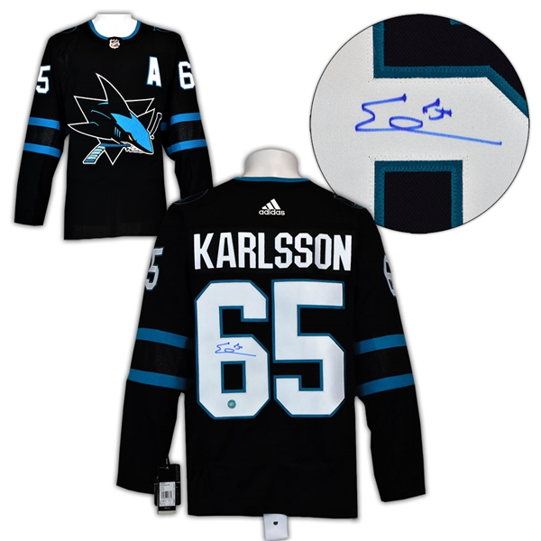 Erik Karlsson San Jose Sharks Signed Alternate Adidas Authentic Hockey Jersey