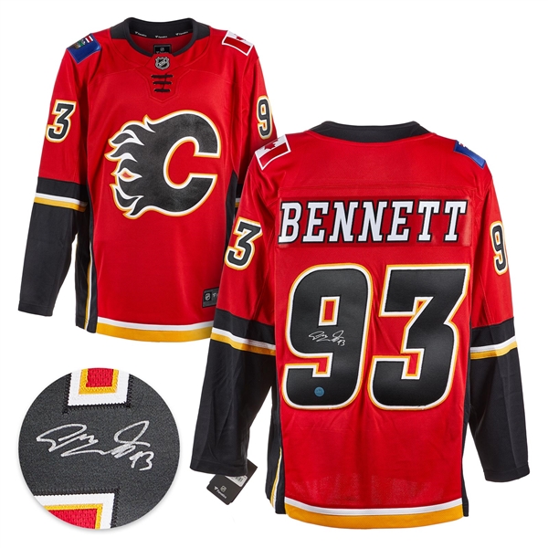 Sam Bennett Calgary Flames Autographed Red Fanatics Hockey Jersey