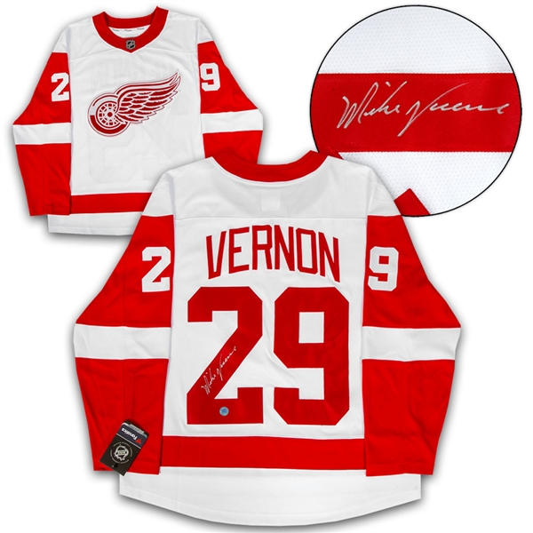 Mike Vernon Detroit Red Wings Autographed White Fanatics Hockey Jersey