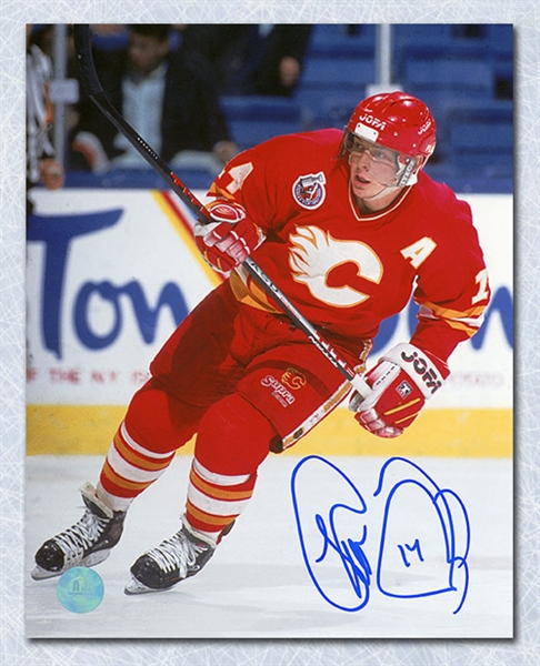 Theo Fleury Calgary Flames Autographed Hockey Action 16x20 Photo