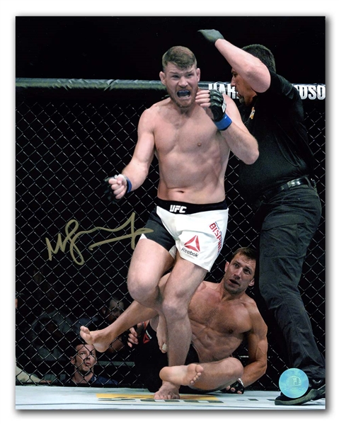 Michael Bisping Autographed UFC 199 Champonship Fight Knockout 16x20 Photo