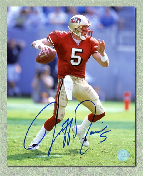 Jeff Garcia San Francisco 49ers Autographed NFL Football 16x20 Photo