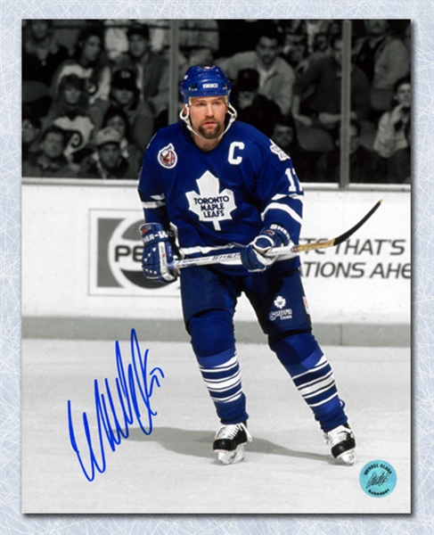 Wendel Clark Toronto Maple Leafs Autographed Metallic Spotlight 16x20 Photo