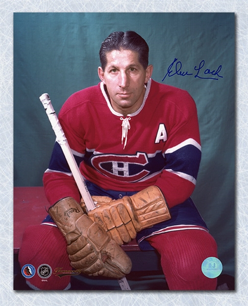 Elmer Lach Montreal Canadiens Autographed Color Pose 16x20 Photo