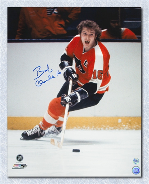 Bobby Clarke Philadelphia Flyers Autographed Toothless Action 16x20 Photo
