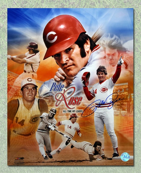 Pete Rose Cinncinnati Reds Autographed All Time Hit Leader 16x20 Photo