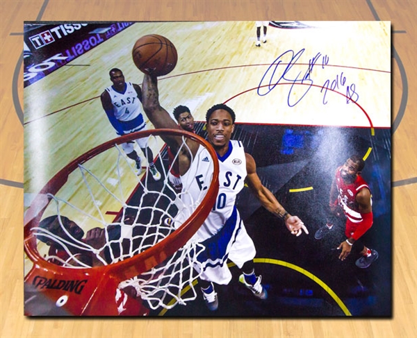 DeMar DeRozan 2016 Toronto NBA All Star Game Signed With Note 16x20 Photo #/16