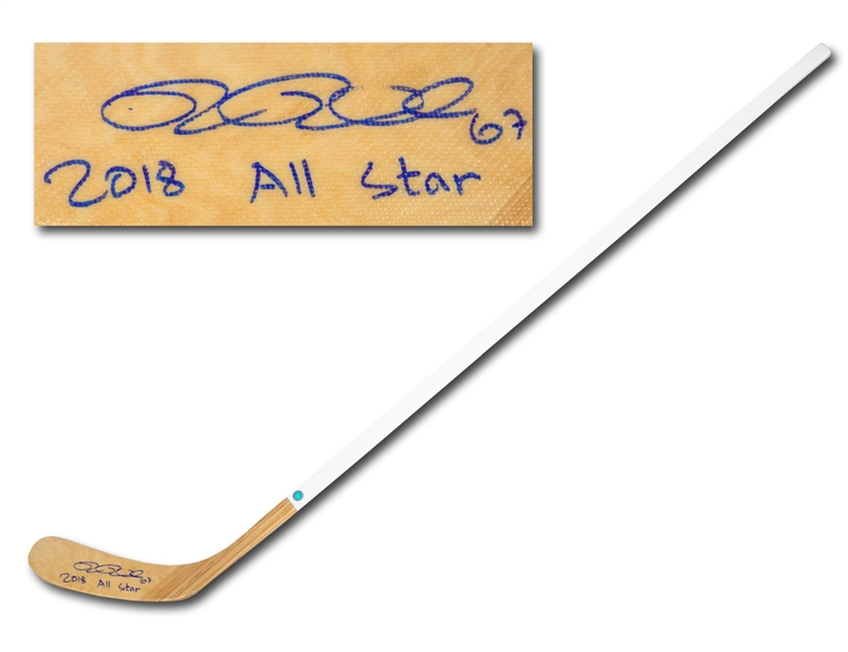 Rickard Rakell Anaheim Ducks Autographed Wood Hockey Stick with 2018 All Star Note