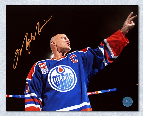 Mark Messier Edmonton Oilers Autographed Banner Retirement Night 16x20 Photo