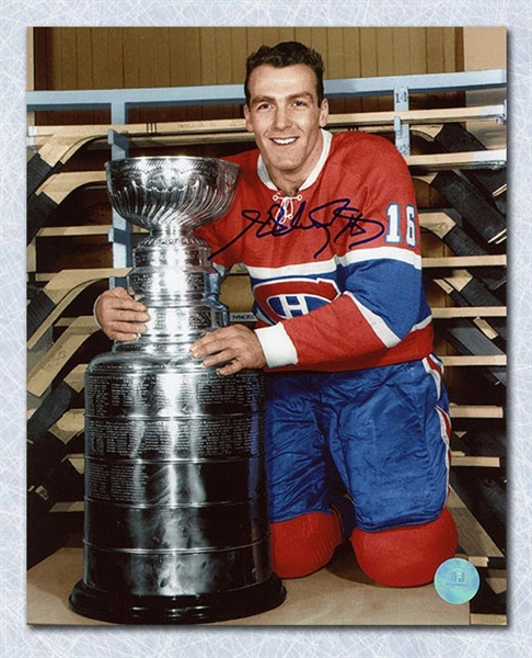 Henri Richard Montreal Canadiens Autographed Stanley Cup 16x20 Photo