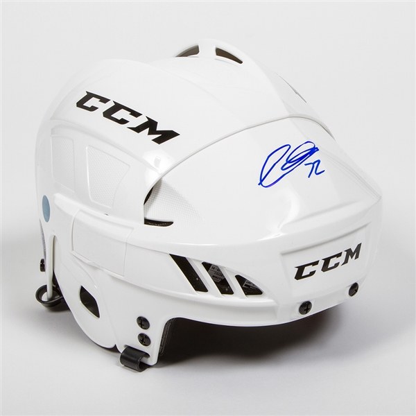 Thomas Chabot Autographed White CCM Hockey Helmet - Ottawa Senators