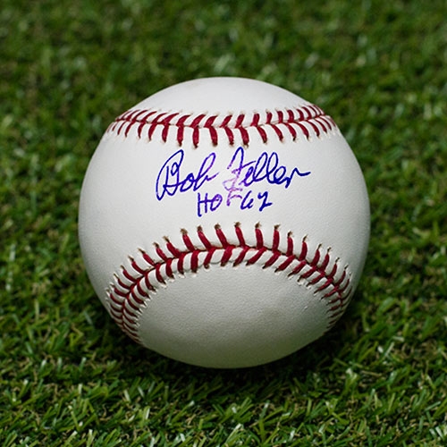 Bob Feller Autographed MLB Official Major League Baseball - Cleveland Indians 