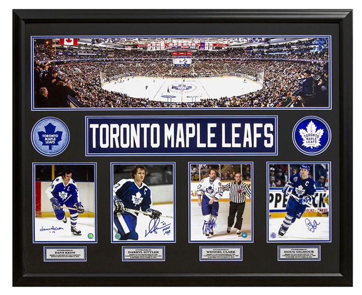 Toronto Maple Leafs Captains Keon, Sittler, Clark & Gilmour Signed Panoramic 35x44 Frame