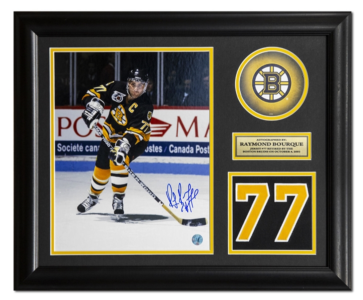 Raymond Bourque Boston Bruins Signed Retired Jersey Number 20x24 Frame