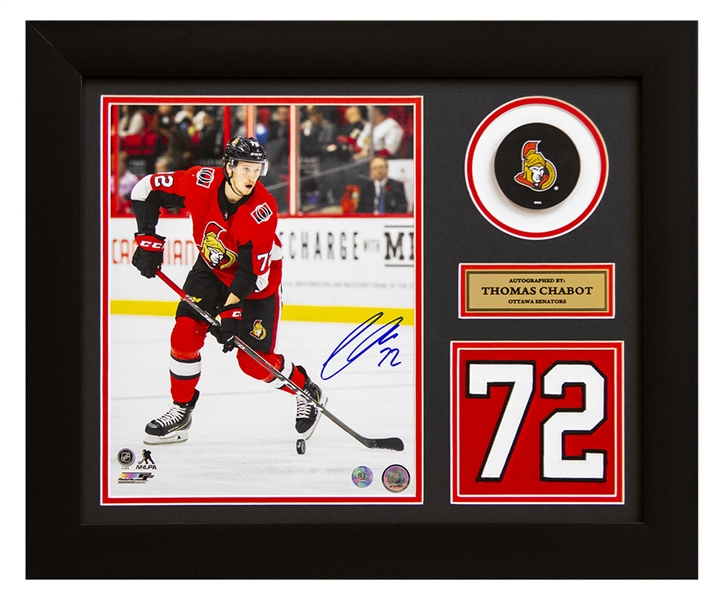 Thomas Chabot Ottawa Senators Autographed Franchise Jersey Number 20x24 Frame