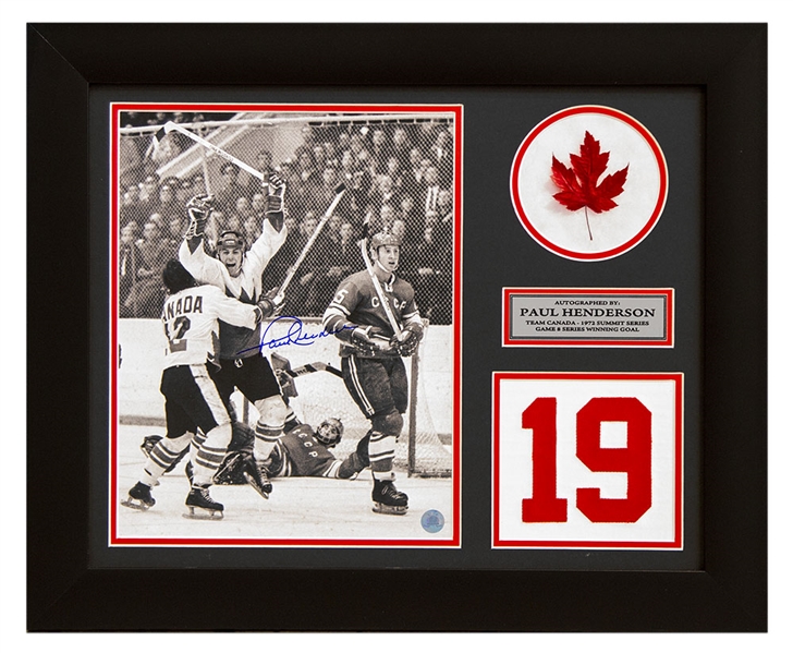Paul Henderson Team Canada Autographed Summit Series Jersey Number 20x24 Frame