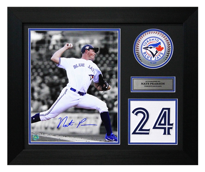 Nate Pearson Toronto Blue Jays Autographed Jersey Number 20x24 Frame