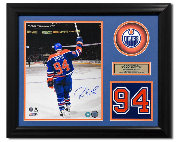 Ryan Smyth Edmonton Oilers Autographed Franchise Jersey Number 20x24 Frame