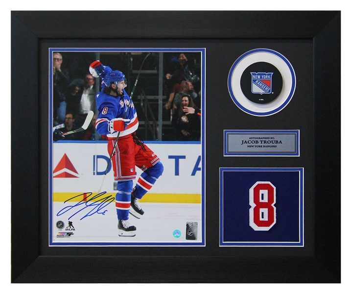 Jacob Trouba New York Rangers Autographed Franchise Jersey Number 20x24 Frame