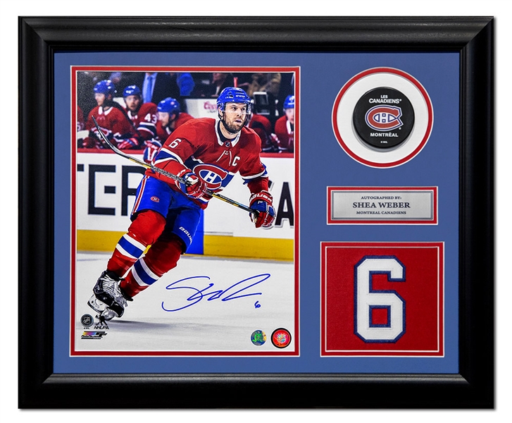 Shea Weber Montreal Canadiens Autographed Jersey Number 20x24 Frame
