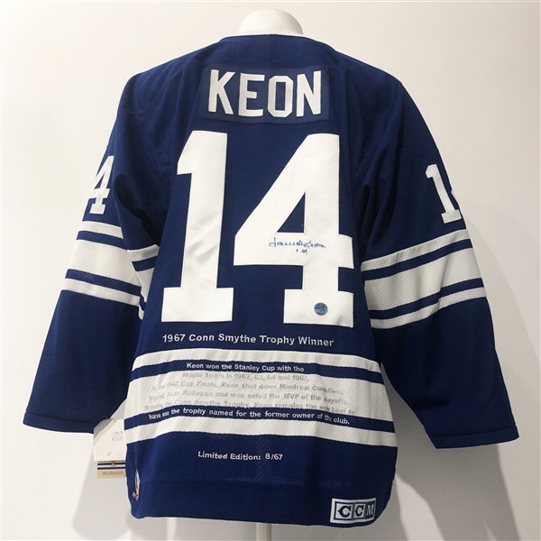 Dave Keon Toronto Maple Leafs Autographed 1967 Conn Smythe CCM Jersey #/67
