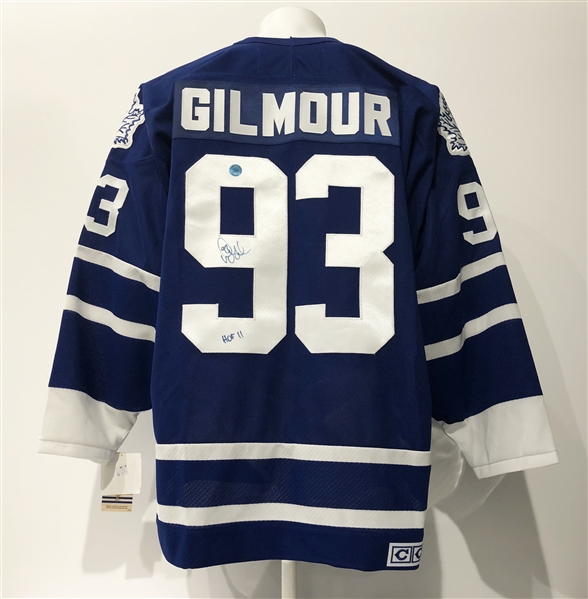 Doug Gilmour Toronto Maple Leafs Signed Vintage CCM Jersey with HOF Inscription