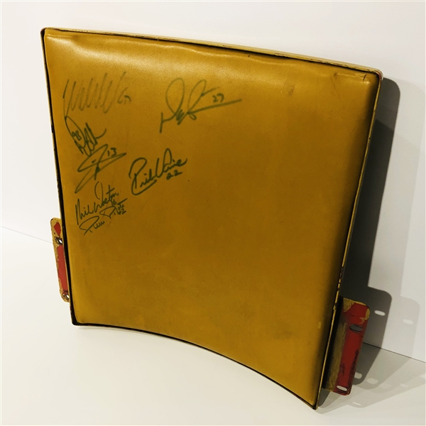 Maple Leaf Gardens Gold Seat Back Signed By 7 Leaf Legends *Clark, Sittler, Gilmour, Sundin, Vaive, Walton & Pilote*