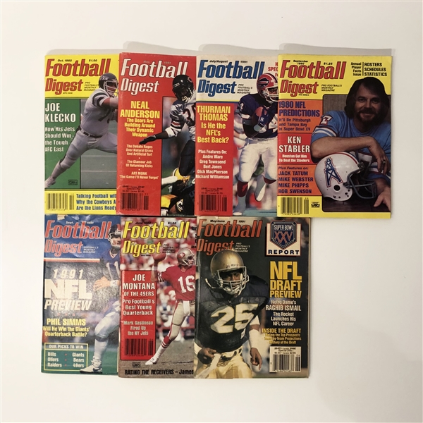 Lot of 6 Vintage Football Digest Magazines - Montana, Stabler, etc