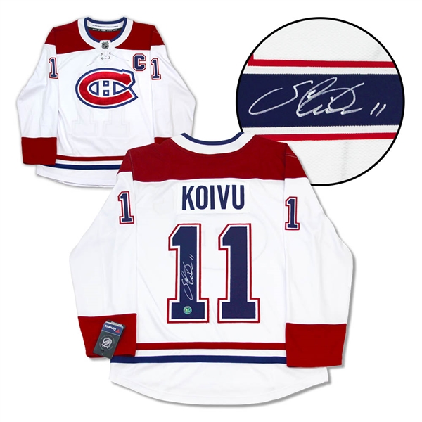 Saku Koivu Montreal Canadiens Signed White Fanatics Jersey
