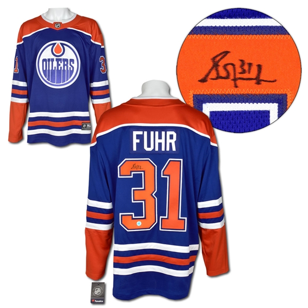 Grant Fuhr Edmonton Oilers Signed Alt Retro Fanatics Jersey
