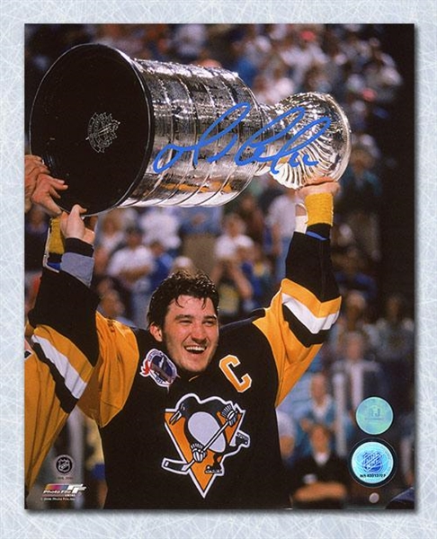 Mario Lemieux Pittsburgh Penguins Autographed 1991 Stanley Cup 8x10 Photo
