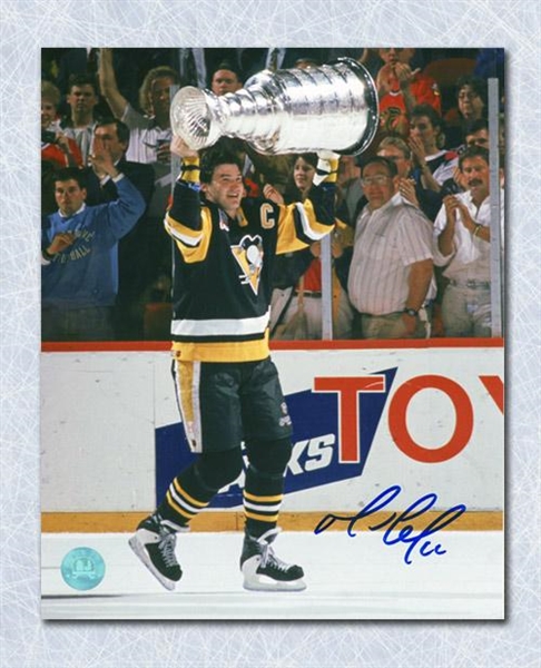 Mario Lemieux Pittsburgh Penguins Autographed 1992 Stanley Cup 8x10 Photo