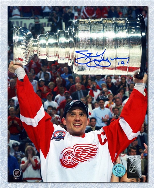 Steve Yzerman Detroit Red Wings Signed 2002 Stanley Cup Champion 8x10 Photo