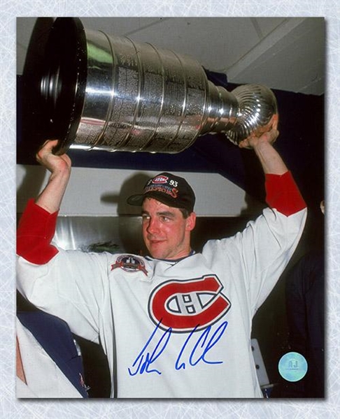 John Leclair Montreal Canadiens Autographed 1993 Stanley Cup 8x10 Photo