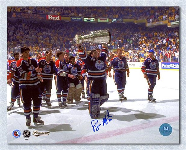Bill Ranford Edmonton Oilers Autographed 1990 Stanley Cup 8x10 Photo