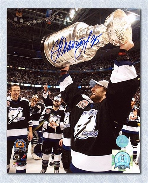 Nikolai Khabibulin Tampa Bay Lightning Autographed 2004 Stanley Cup 8x10 Photo