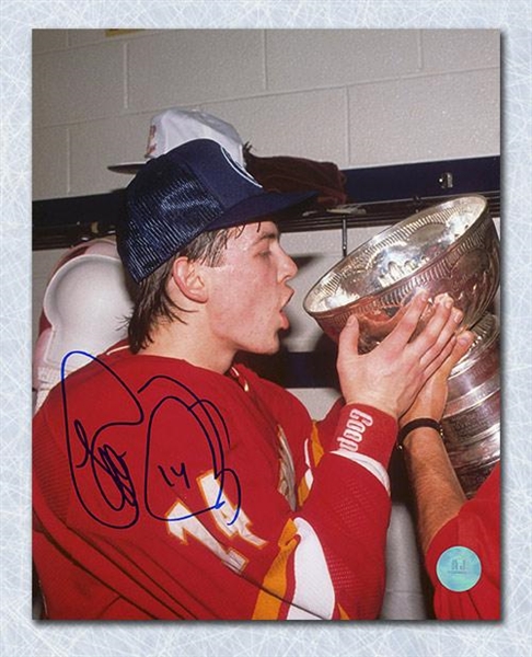 Theo Fleury Calgary Flames Autographed Stanley Cup 8x10 Photo