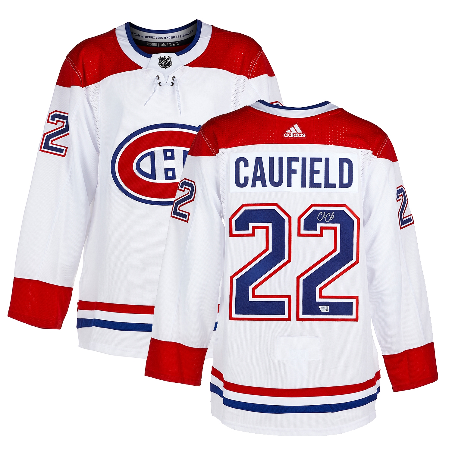 Cole Caufield Signed Montreal Canadiens White adidas Jersey
