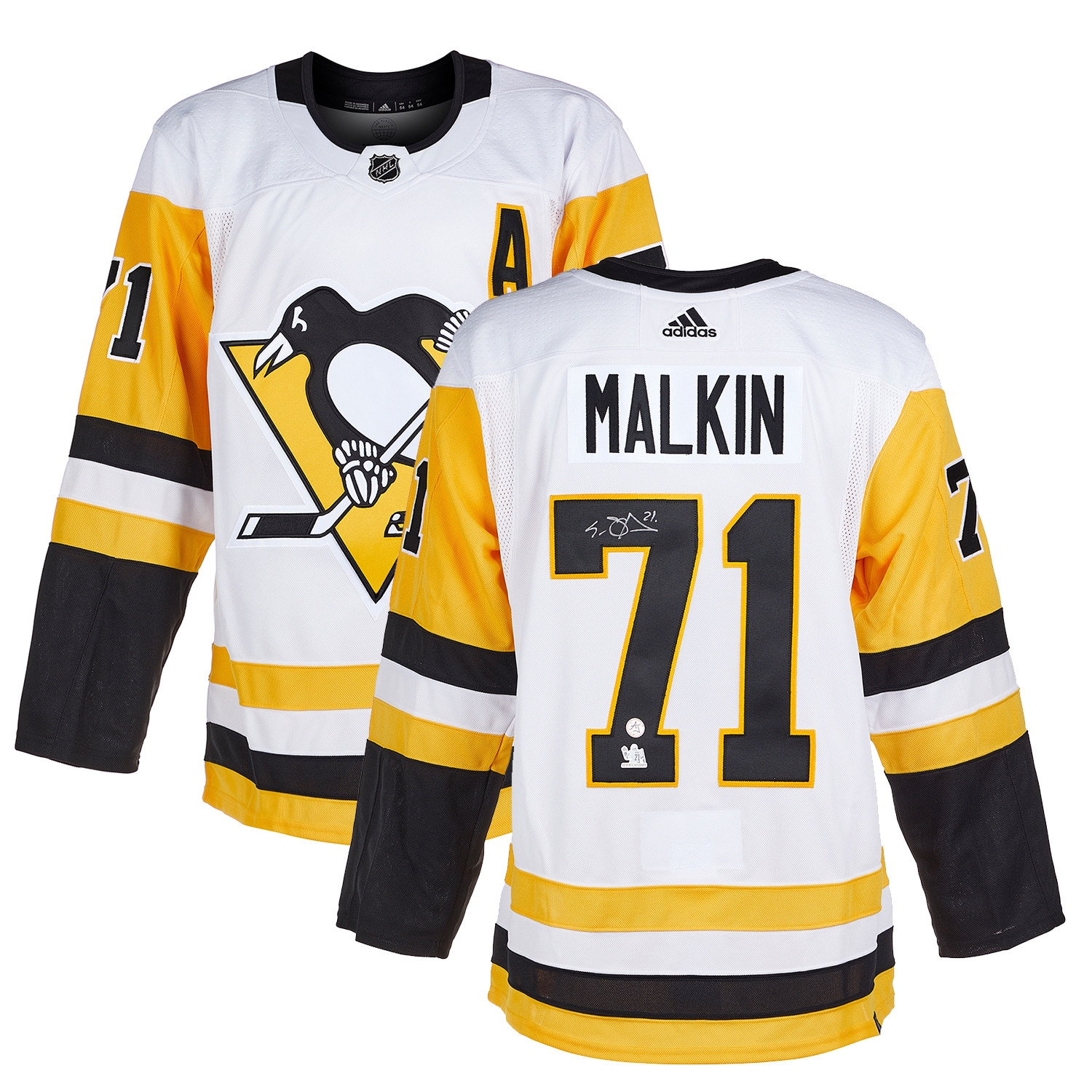 Evgeni Malkin Signed Pittsburgh Penguins White adidas Jersey