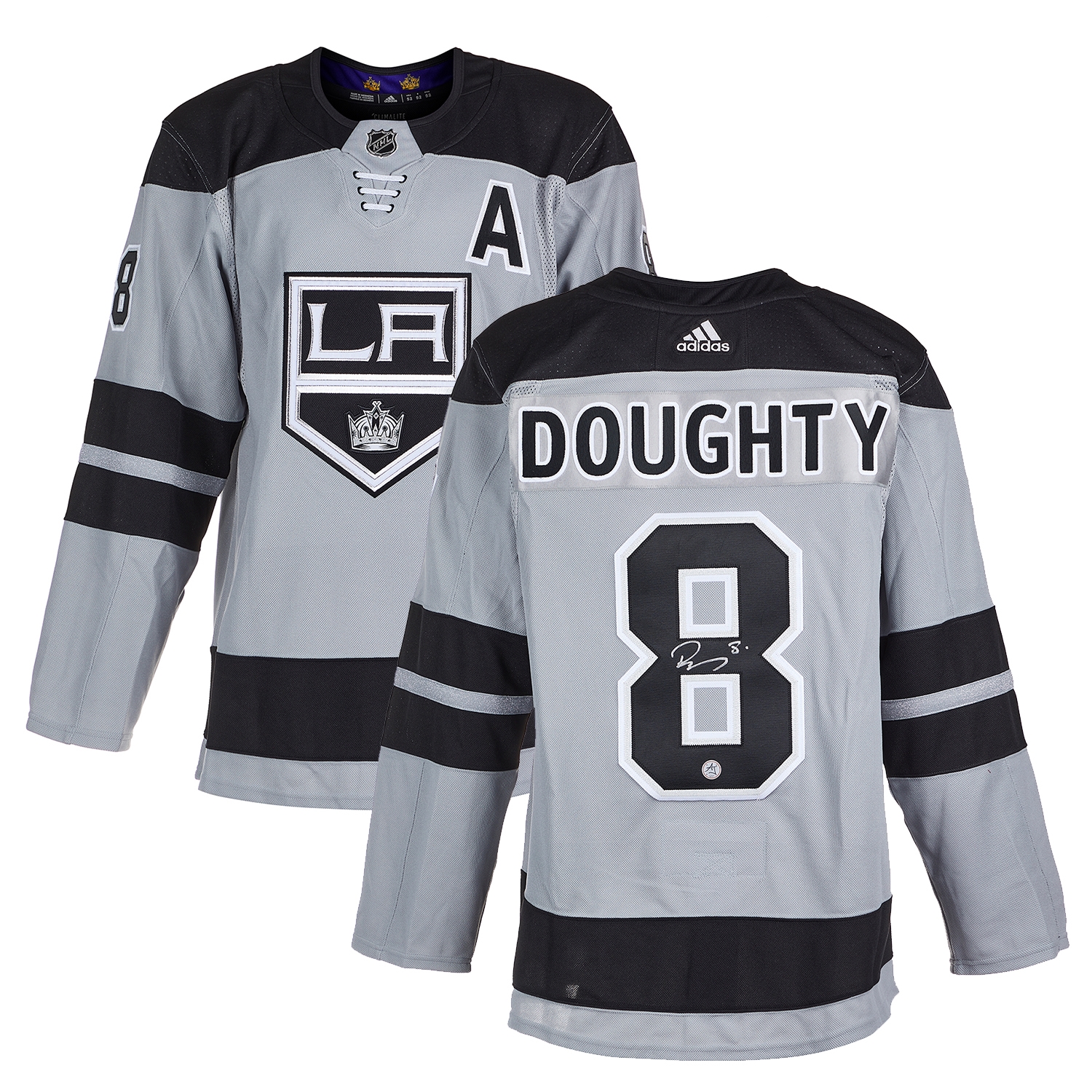 Drew Doughty Los Angeles Kings Signed Alt Grey adidas Jersey