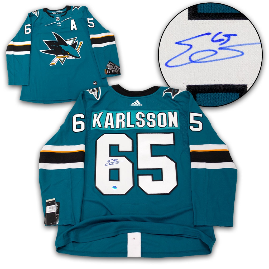 Erik Karlsson Autographed San Jose Sharks Teal adidas Jersey