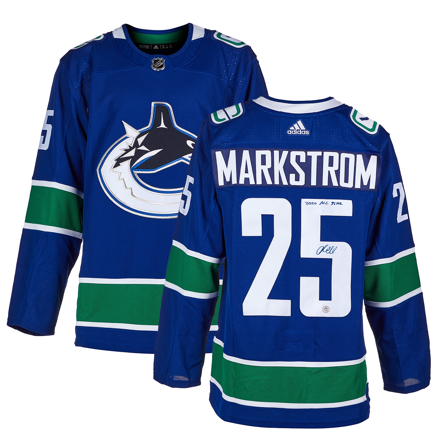 Jacob Markstrom Signed Vancouver Canucks 2020 All-Star adidas Jersey
