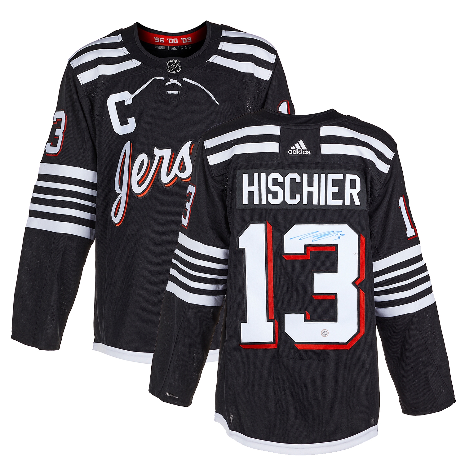 Nico Hischier Signed New Jersey Devils Alt Black adidas Jersey