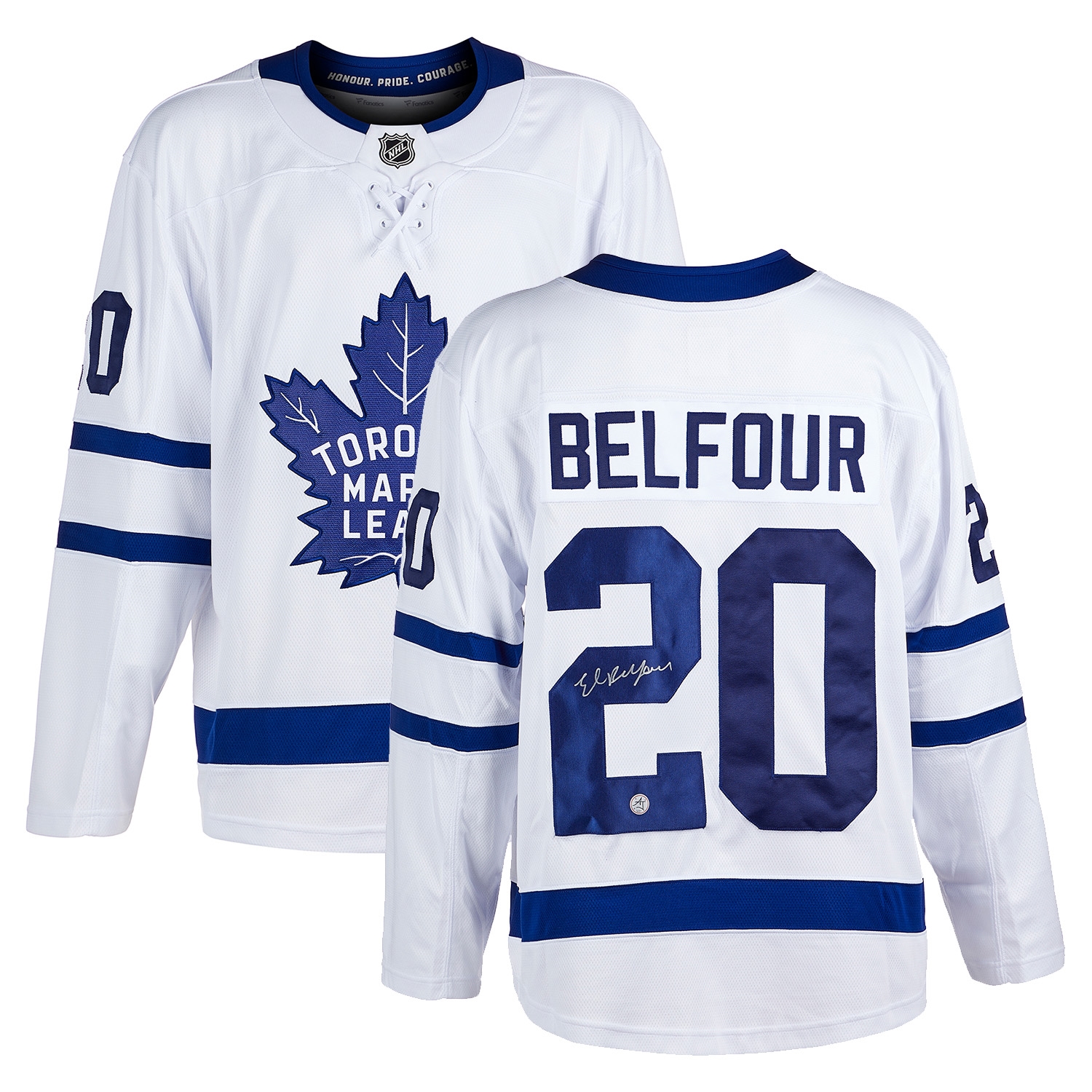 Ed Belfour Autographed Toronto Maple Leafs White Fanatics Jersey