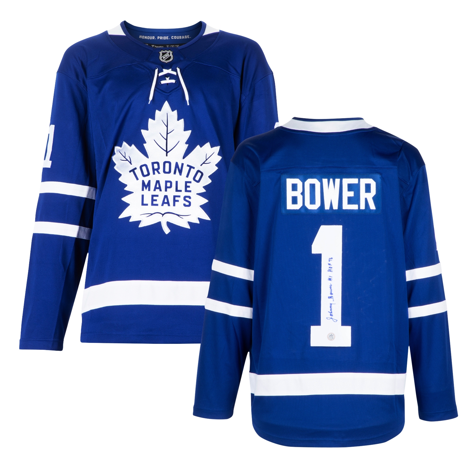 Johnny Bower Toronto Maple Leafs Autographed Fanatics Jersey