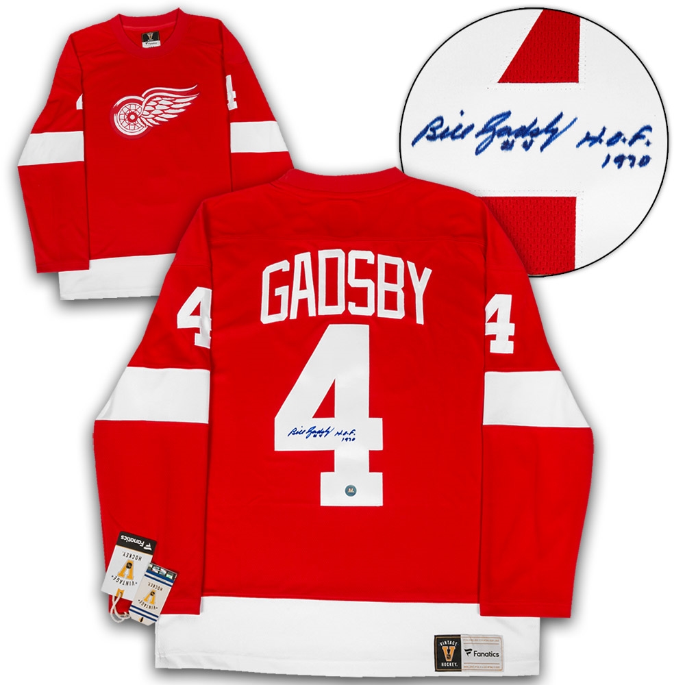 Bill Gadsby Detroit Red Wings Signed Retro Fanatics Jersey