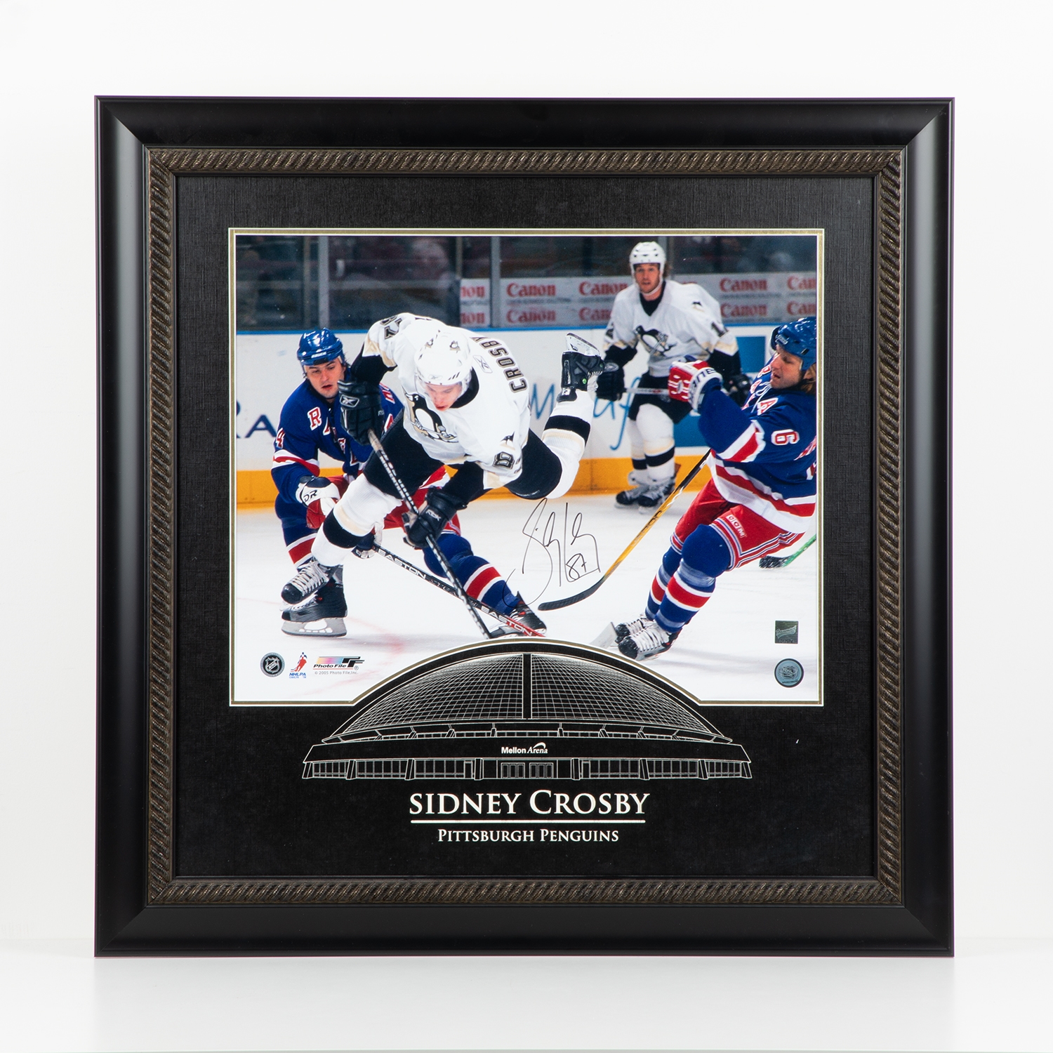 Sidney Crosby Signed Pittsburgh Penguins Etched Arena 29x29 Framed