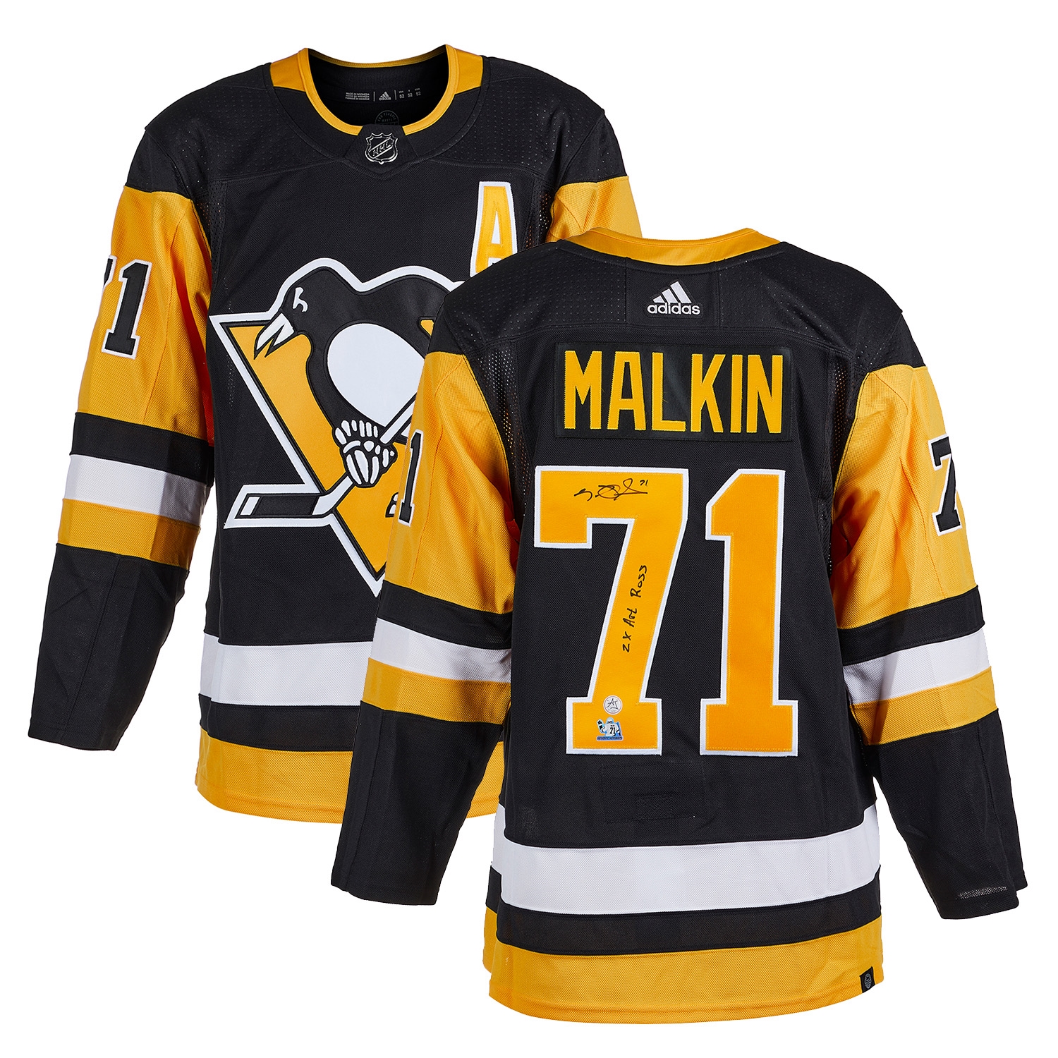 Evgeni Malkin Signed Pittsburgh Penguins adidas Jersey with Art Ross Note