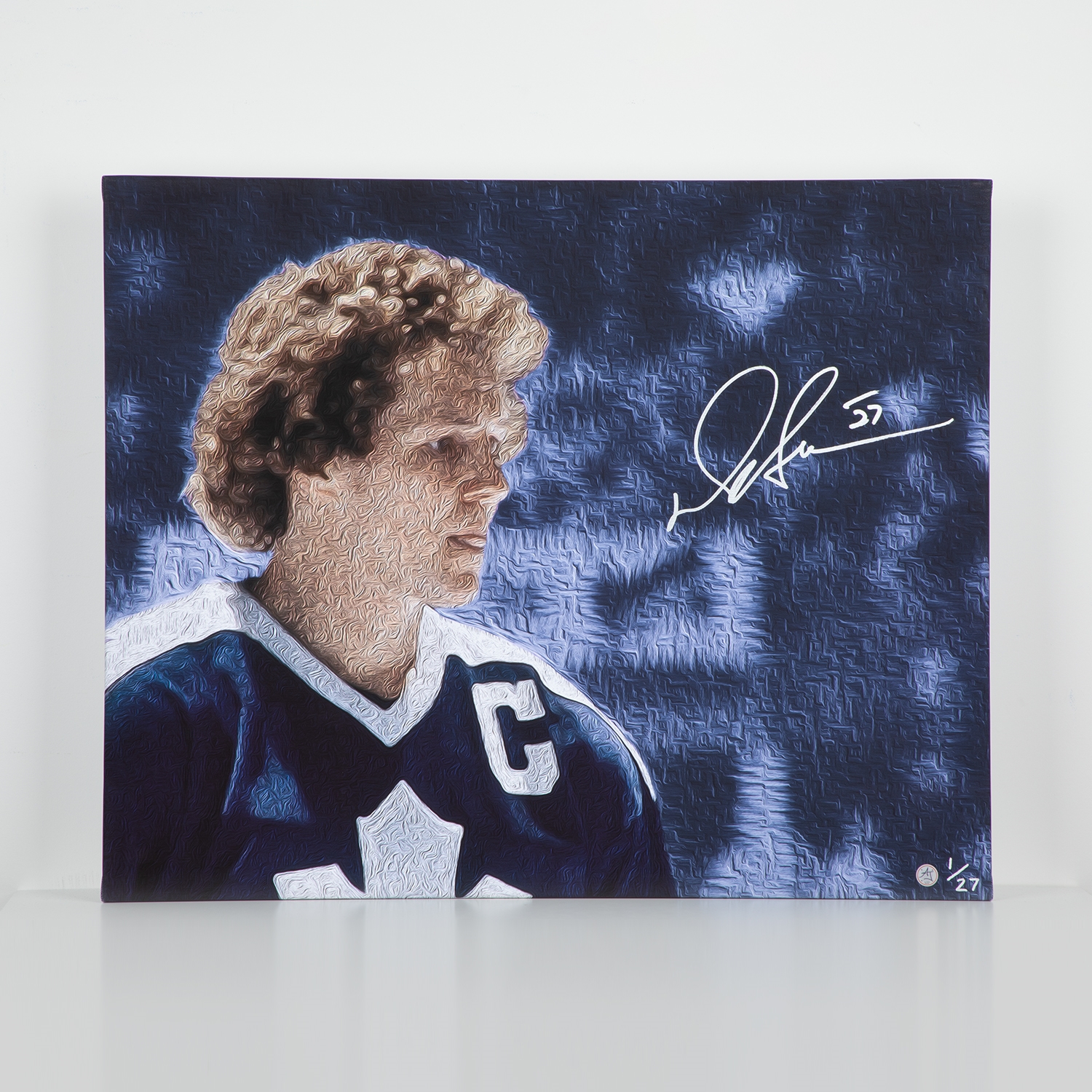 Darryl Sittler Signed Toronto Maple Leafs 26x32 Hockey Art Canvas #1/27