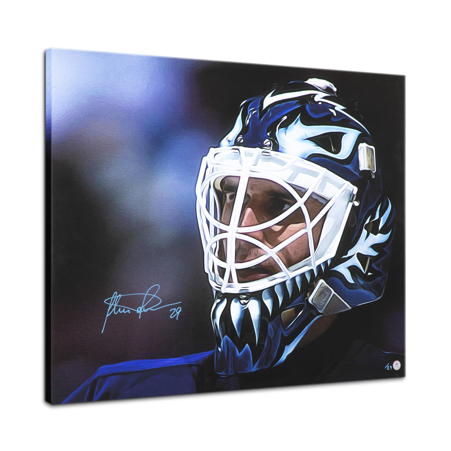 Felix Potvin Signed Toronto Hockey Goalie Mask Profile 26x32 Art Canvas